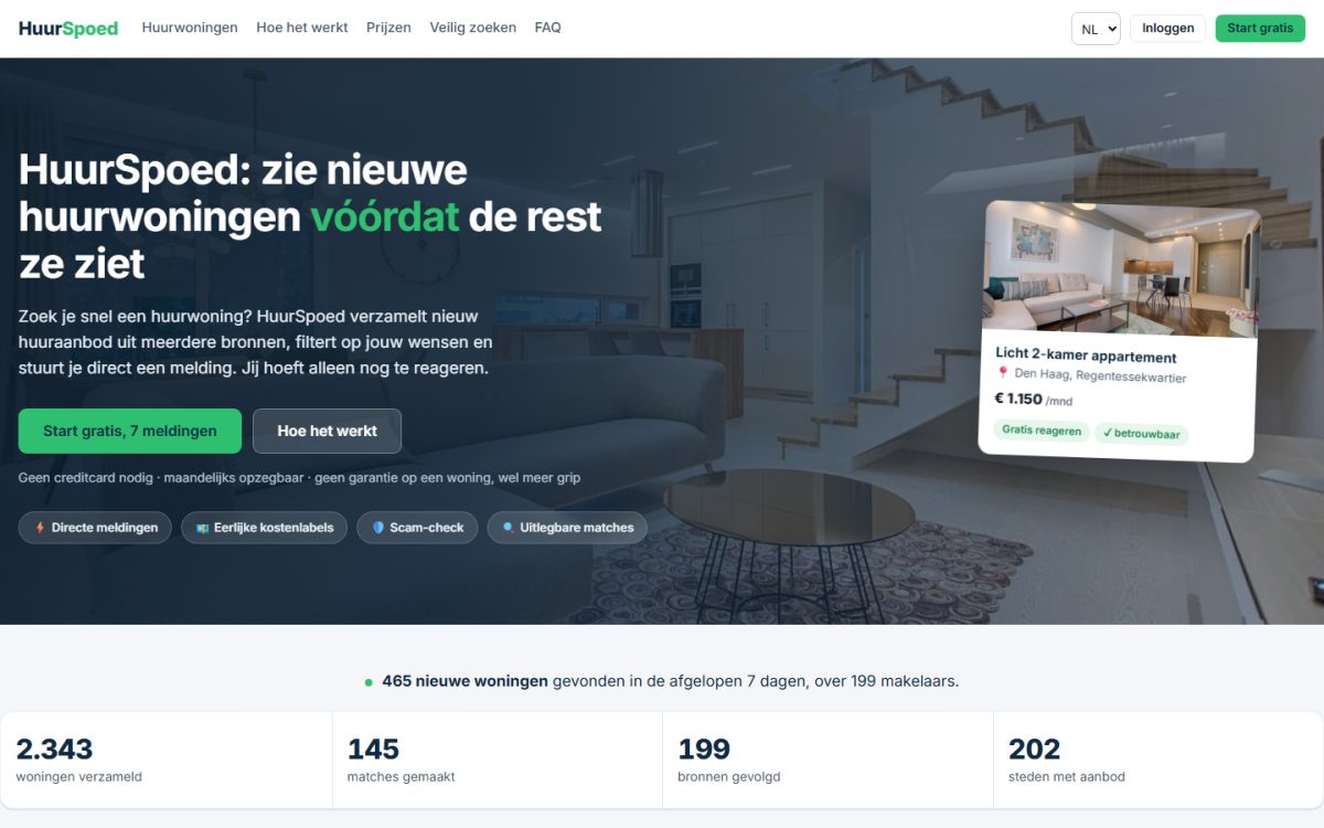 HuurSpoed op een laptop
